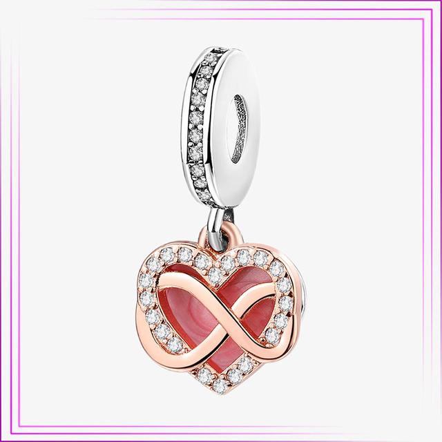 925 Sterling Sølv Hjerte Blomst Luftballong Flamingo Rosa Sjarm Plata De Ley Bil Katt Perle DIY For Originalt Armbånd Smykker