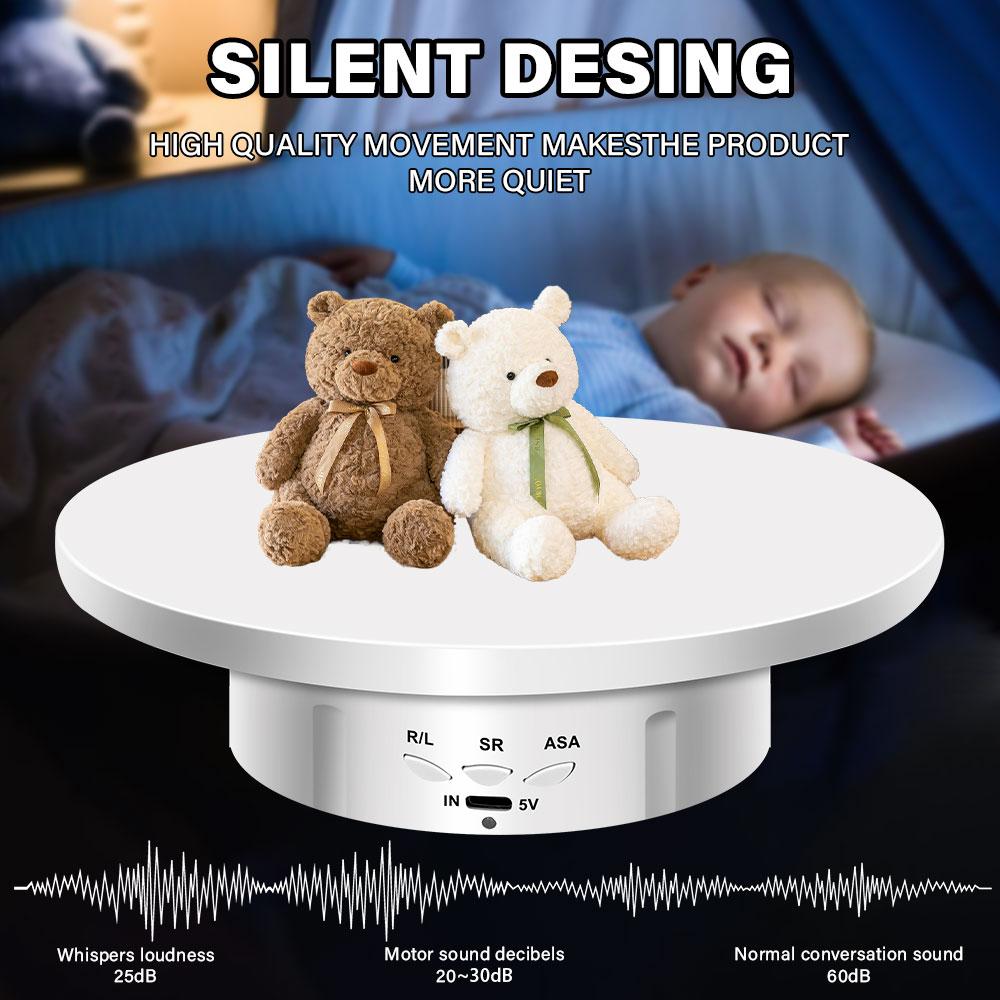 Video shooting props, jewelry, shoes, electric rotary vision device, three adjustable USB charging display stands,360° turntable