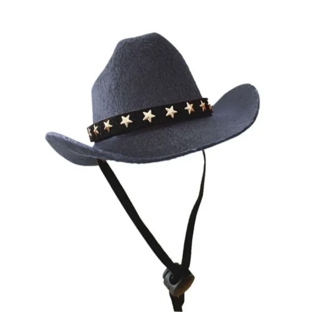 Non-woven Dog Costume Top Hat Adjustable Cat Headwear Pets Star Cowboy Hat  Pet Party