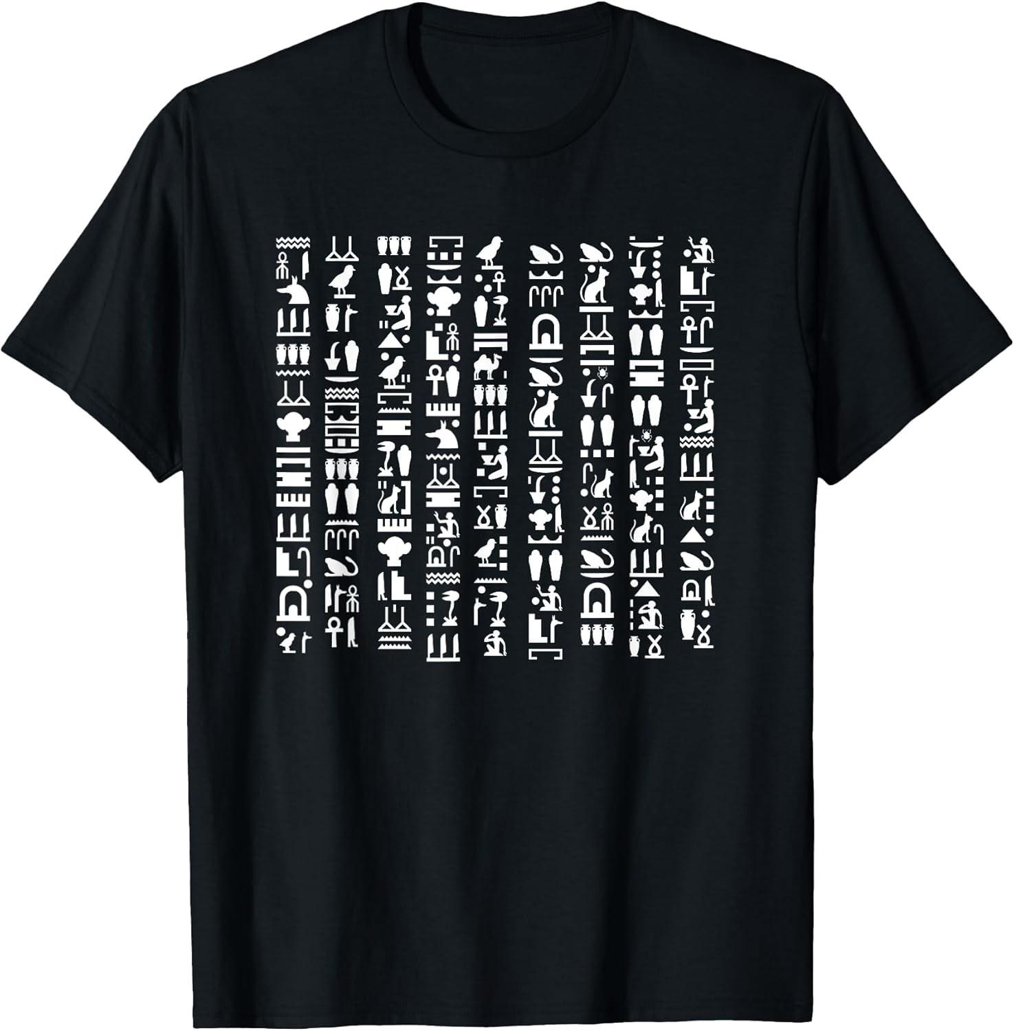 BEST! Hieroglyphs Egypt Egyptian Pharaoh Pyramids Mythology Gift Tee Size S-3XL S