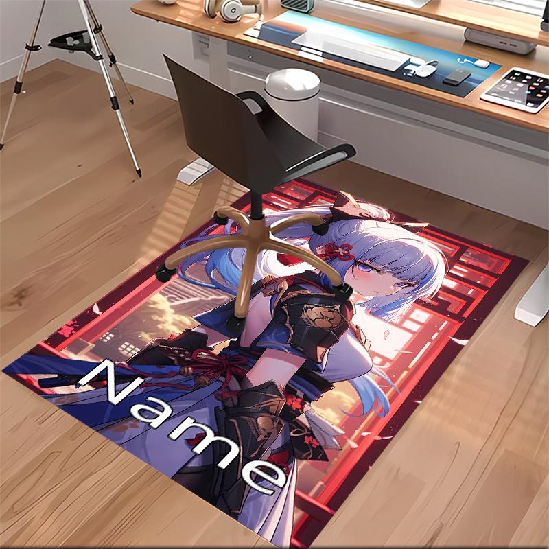 Custom personalization Genshin Impact Ayaka Kamisato Print Area Rug - Soft, Washable Non-Slip Indoor Mat,Living Room,Home&Office Decorative Rug