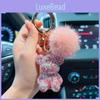 New Arrival Fashion Bear Keychain With Full Drill Crystal Cute Car Keyring Gift