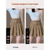 High-Waisted Pleated Chenille A-Line Skirt for Tall Women - Anti-Exposure, Corduroy, Short, Suitable for Spring and Autumn.