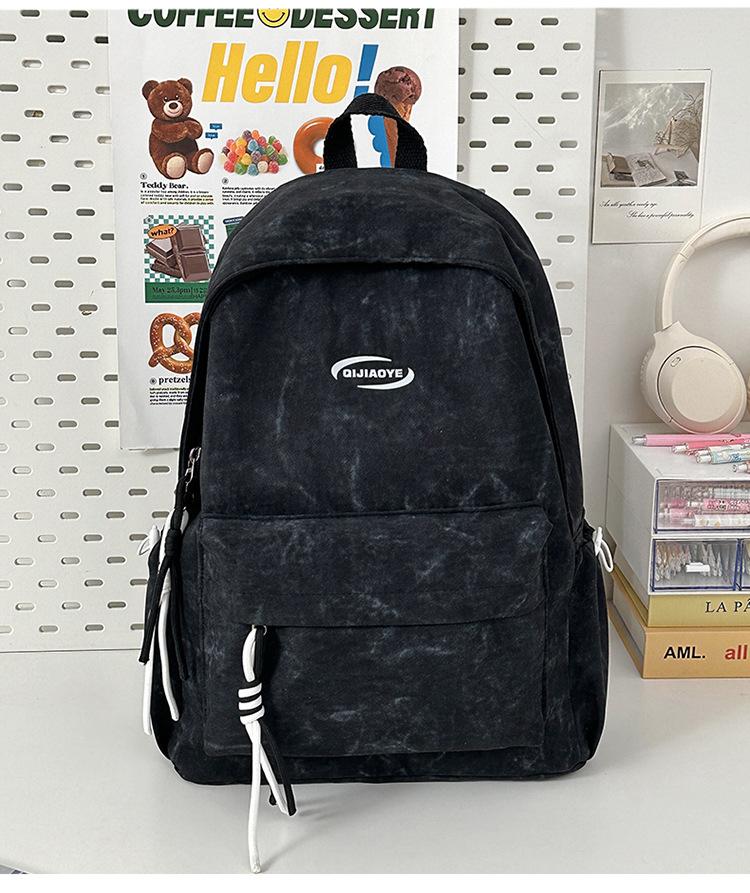 School bag college student simple tie-dye school bag niche versatile backpack large capacity Japanese backpack leisure travel shoulder bag