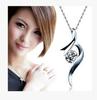 Korean Fashion Imitation Silver Zircon Pendant Necklace for Women