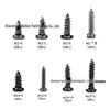 400pcs Black Carbon Steel Phillips Pan Head Self-Tapping Screws M2/M2.6 Set