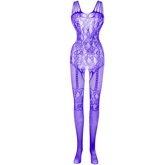 Women Erotic See Through Lace Bodysuit Open Crotch Hollow Out Stocking Nightwear