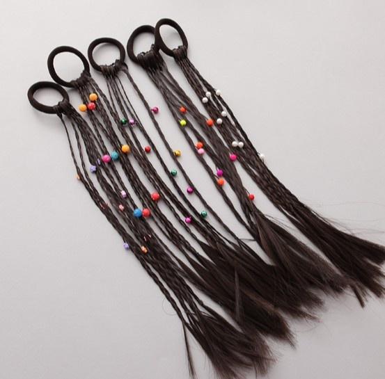 Kids Handmade Wig Elastic Hair Band Dimensional Dolls Flowers Rubber Band Hair Accessories