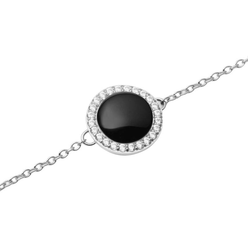 DANIEL WELLINGTON Audrey Series Arch Design Bracelet Men and Women Couple Style Silver/Black DW00401438