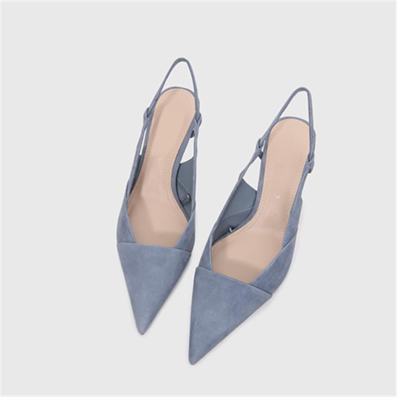 Cat Stiletto High-heeled Shoes Comfortable and Gentle Pointed Toe Back Space Roman Sandals Professional French Girl 56