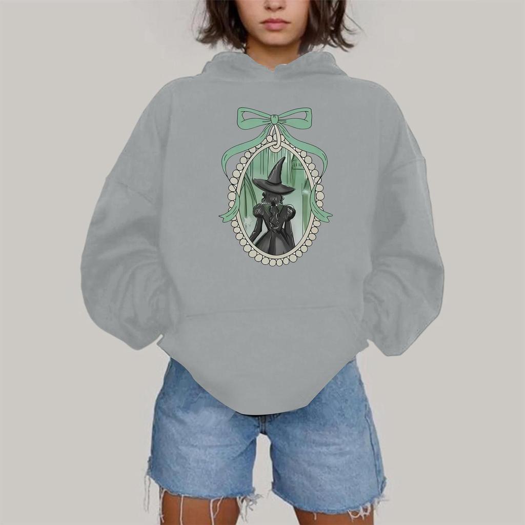 Damen Modisches Lässiges Kapuzen-Langarm-Sweatshirt mit Aufdruck