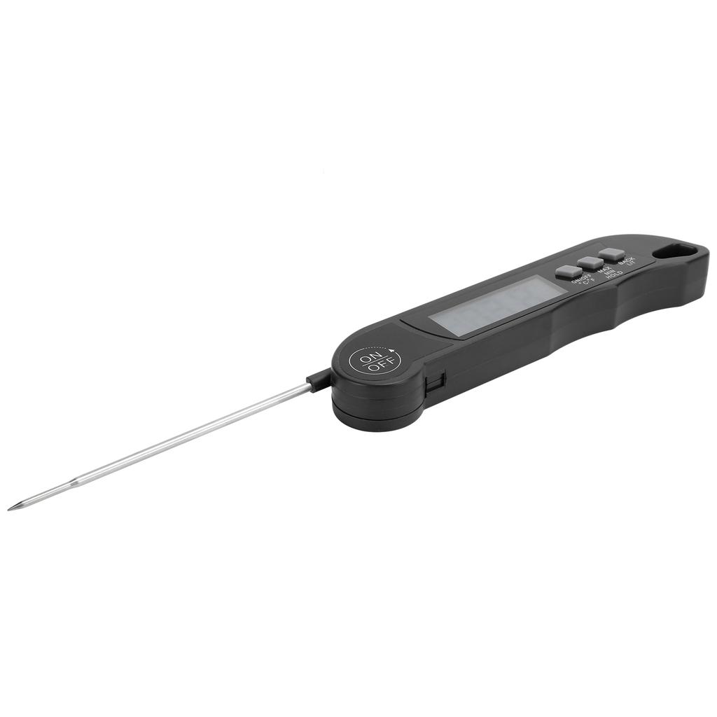 Klappbares Alarmthermometer Elektronisches Grillthermometer Lebensmitteltemperatur-MessgerätSchwarz