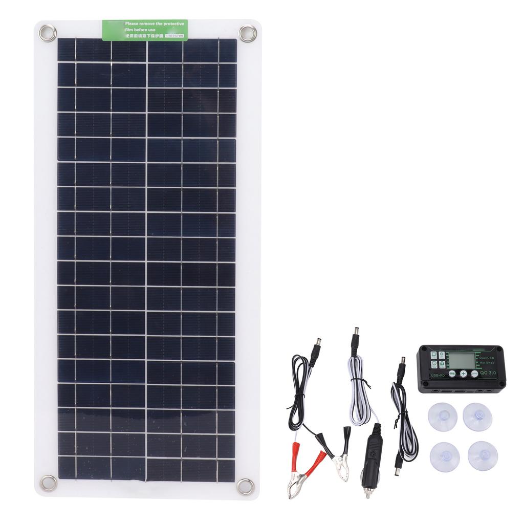 30W 18V Portable Solar Panel Kit 30 Watt 18 Volt Monocrystalline Solar Panel for Car RV Marine Boat