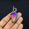 Rainbow Solar Quartz 999 Copper Wire Wrapped Pendant, Handmade Gemstone Pendant Jewelry, Gifts For Wife Brand New Pendant