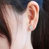 Silver CZ Stud Earrings Round Princess Cut Fashion Jewelry Women Accessories 925 Sterling Silver Ear Rings