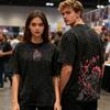 Manga Demon Slayer Tanjirou Graphic T-shirt Vintage Washed Oversized T Shirt Men Women Clothing Summer Cotton Short Sleeve Tees Female Male Clothing 