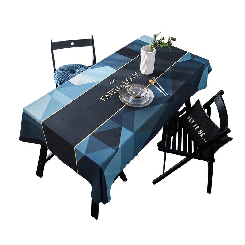 American Light Luxury Flannel Digital Printing Geometric Line Coffee Table Tablecloth Table Cloth