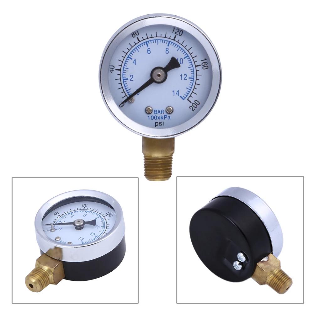 Face Pressure Gauge 15/30/60//100//160/200 PSI & Bar for Air Gas Water Fuel Liquid.Car Tyre Air Pressure Tester Tire Gauge