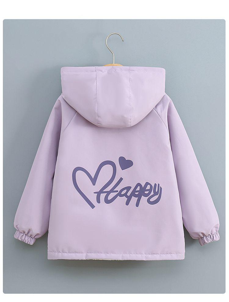 Girls' Double-Sided Fleece Jacket for Spring & Autumn 2025 - New Loose Children’s Windbreaker