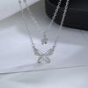 Mihan Zircon Butterfly Pendant Necklace Light Luxury Crystal Sweet Korean Temperament Chain Necklace For  Women Jewelry Gifts