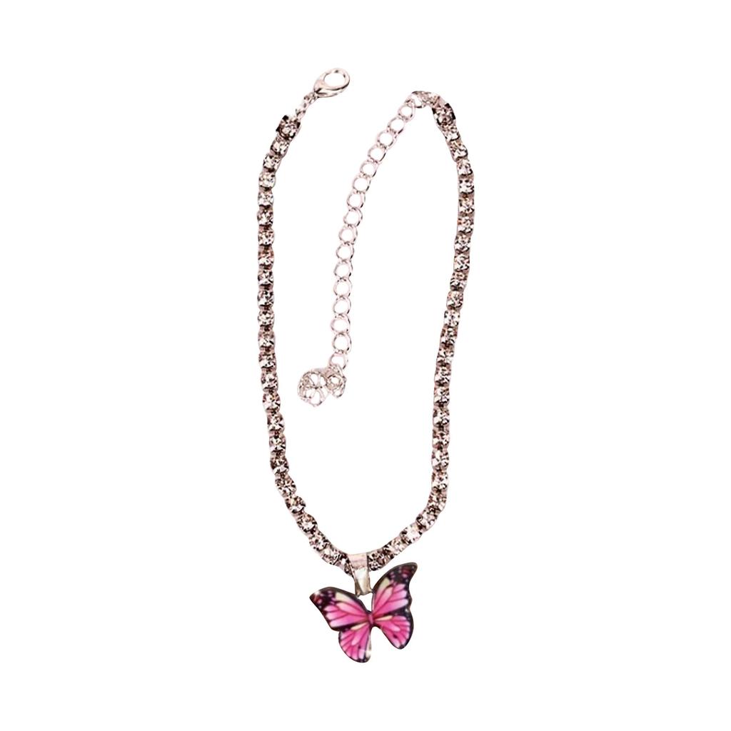 Women's Fashionable And Fashionable Colorful Butterfly Diamond Chain