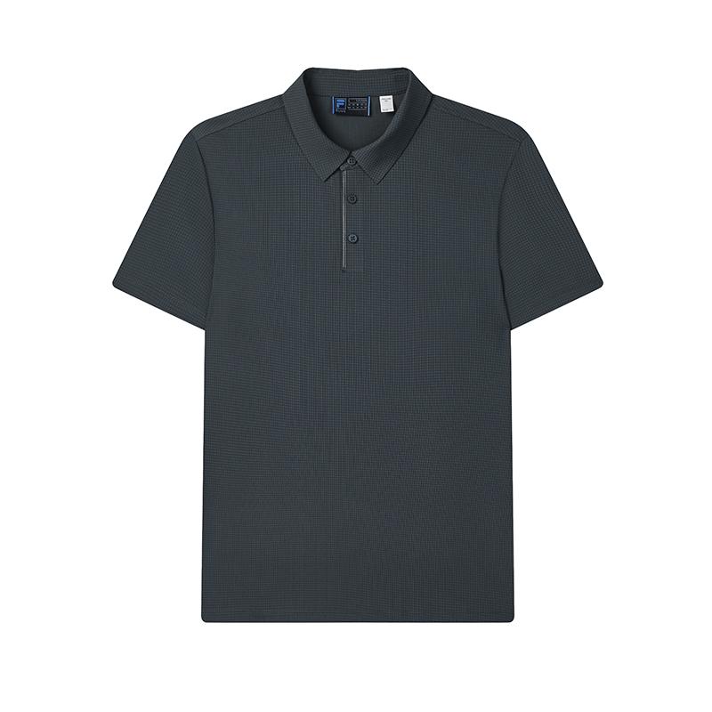 

FILA Blue Series Fashion Versatile Casual Simple Knit Short Sleeve Polo Shirt Men tops Academy-Blue F11M522106F-NV M