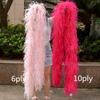 DIY Natural Ostrich feather boa 1 to 30Ply Fluffy Black Ostrich plumas Decoration Shawl Trims Costume Clothing Sewing Accessory