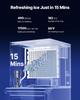 Commercial Ice Maker Machine, 181KG/24H Ice-Making Machine with 136KG Stainless Steel Storage Bin, Auto Self-Cleaning Ice Maker with Touchscreen for