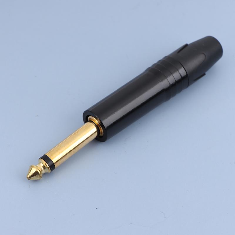 

6,35 мм позолоченный микрофонный аудиоразъем, разъем для отключения звука, разъем для моно-сборки микрофонного разъема, моно-разъем чёрный