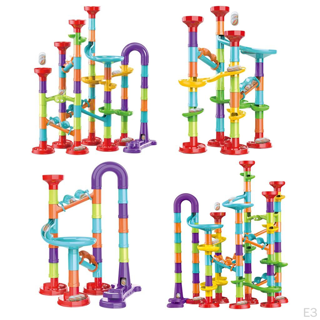 Track Toys Plastic Kids Maze Race DIY Bricks Assemble Kit Marbles Game Boys Girls Gifts