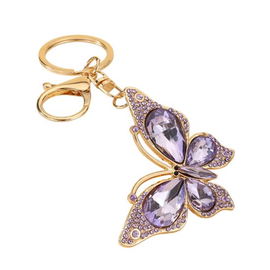 Light Luxury Butterfly Keychain Crystal Pendant Rhinestone Butterfly Keychain Colorful Diamond Butterfly Pendant Sparkling Bag Charm Gift for Women