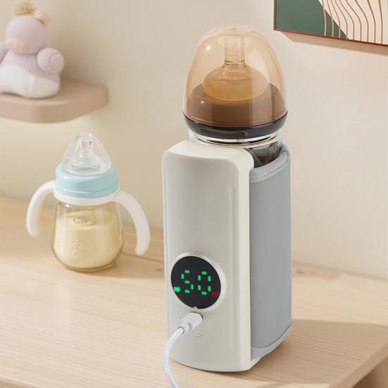 Biberon Chauffe-biberon Rechargeable Sans Fil Chauffe-lait Maternel Température Réglable Chauffage Rapide Chauffe-biberon pour Lait Maternel