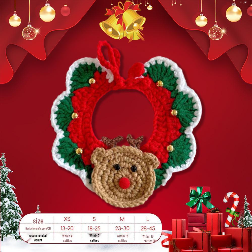 Weihnachts-Strickschal für Haustiere & Katzen-Lätzchen-Anhänger