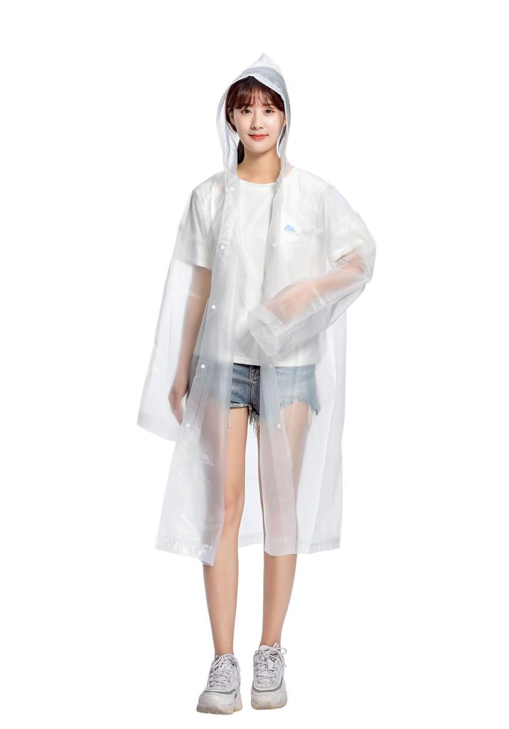 Adult disposable raincoat thickened long full body rainstorm-proof women's and men's transparent raincoat EVA outdoor poncho