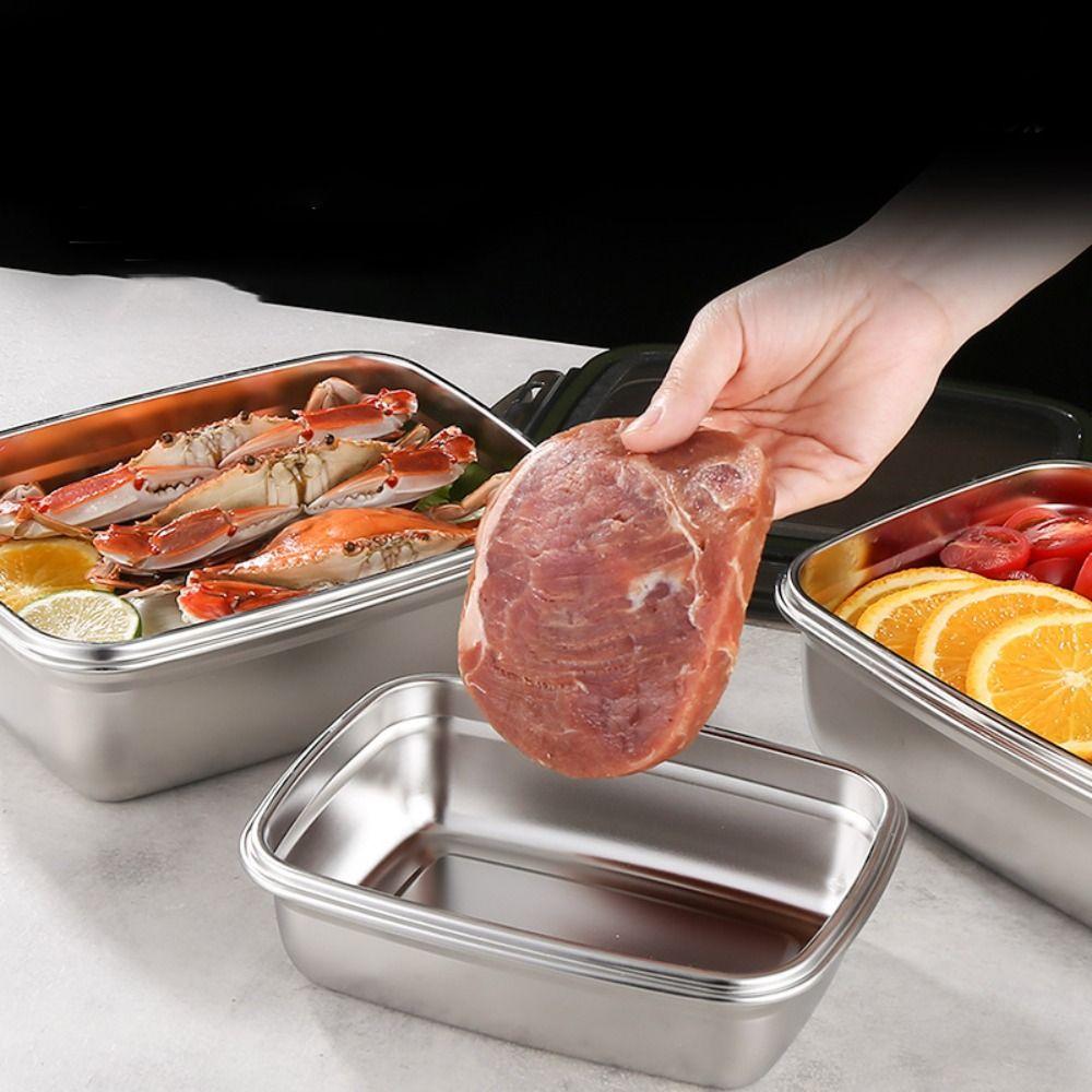 

Большая вместимость герметичной коробки для бенто из нержавеющей стали 304. Высококачественная коробка для хранения свежести.