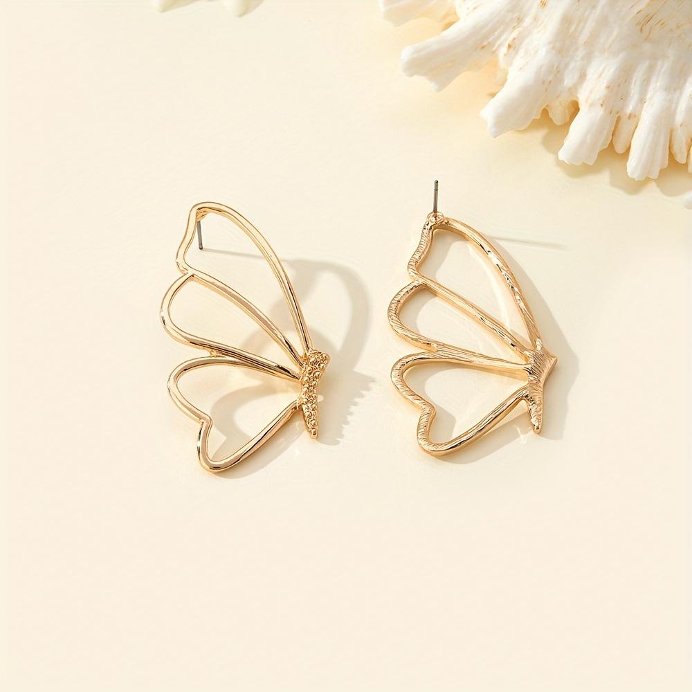 Cold Hollow Butterfly Earrings Earrings Street Shooting Fashion Alloy Earrings Women