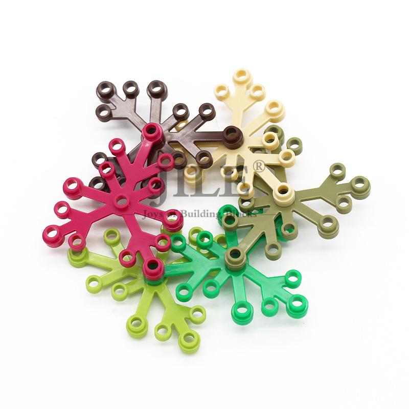 40Pcs Blocks City Moc Plants Leaves 6X5 Green Tree Building Bricks 2417 Compatible With Garden Grass Flower Accessories Toys