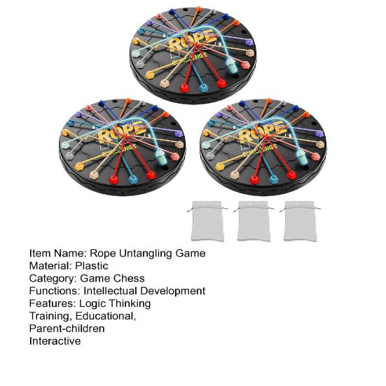 1/2/3 sady Dětská hra na rozmotávání lana Kroucená lana Uzly Výzva Stolní hra Logické myšlení Interaktivní výukové Hračka na rozmotávání elastického lana
