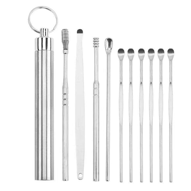 

Stainless Steel Ear Cleaner 10Pcs Set Ear Wax Removal Kit for Precise and Comfortable Ear Cleaning Tasks