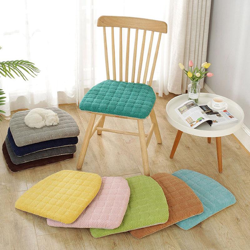 Kord Kissen in Hufeisenform Dickes Stuhlkissen Nordisch Einfarbig Abnehmbar Waschbar Sitzkissen Schlicht Rutschfest Hüftkissen mit Bändern