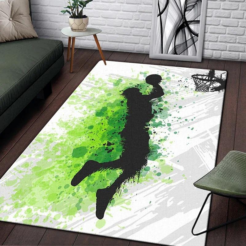 Basketball Printed Carpet Living Room Decor Sofa Table Rug Lounge Mat Kitchen Mats for Floor Anti Slip Chair Cushion Large Rug