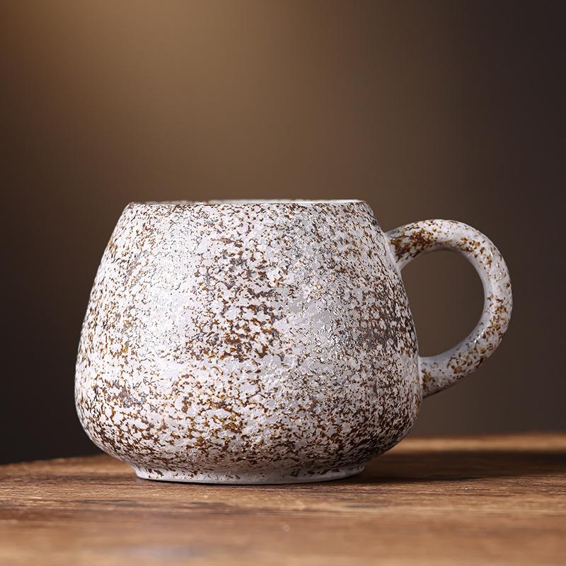 Kapaklı Kaba Çömlek Kupa Büyük kapasiteli 1000ml ev tipi su bardağı Seramik ofis göbekli kupa Kahve fincanı