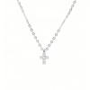 Mini Cross Necklace Women Dainty Versatile Thin Clavicle Chain