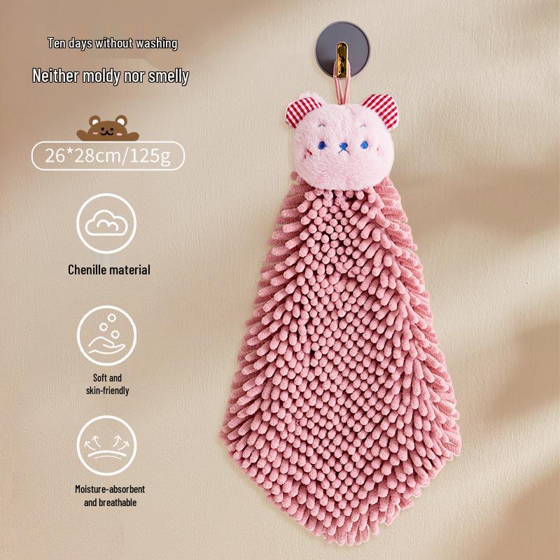 Children's Hanging Chenille Hand Towel: Thick, Absorbent, Odor-Resistant, Lint-Free, Quick-Dry.