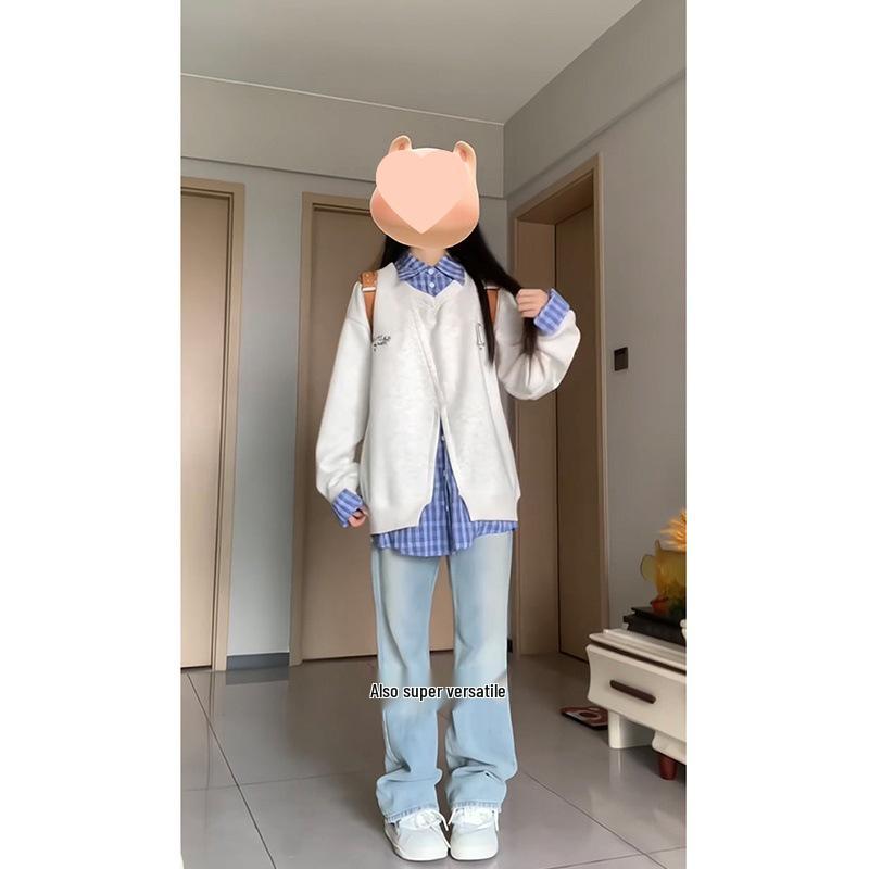 

Women s Korean Style Fleece-Lined Layered Sweatshirt XL 58-67 kg