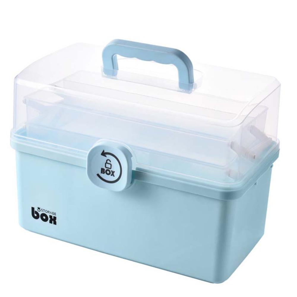

Dust-proof Medicine Kit Organizer Storage Box Large Capacity Medicine Cabinet Desktop Storage M синий