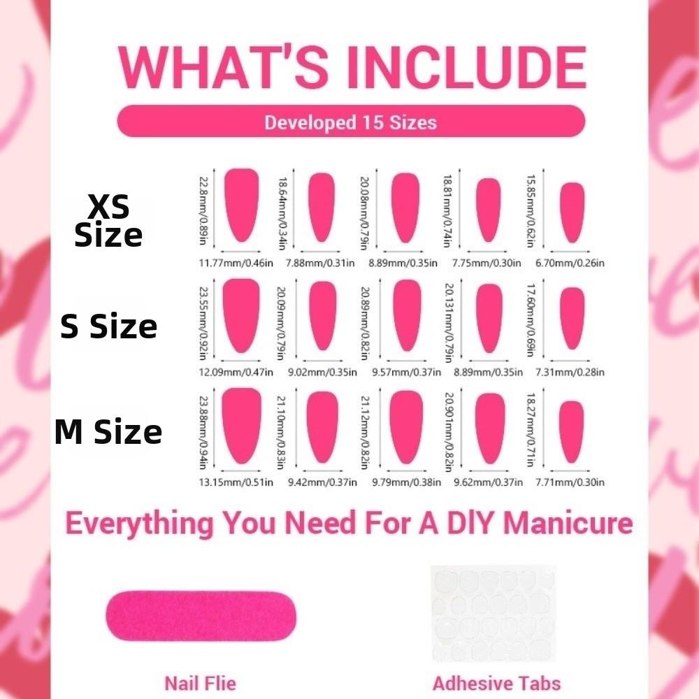 30pcs New Sweet Fake Nail Tips French Pink Flower Designs False Nails 3D Flower Almond Nails Women Use