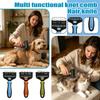 Pet Grooming Dematting Comb with Stainless Steel Blades and Ergonomic Handle for Removing Mats and Tangles from Fur and Coat