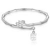 Temperament 925 Sterling Silver Plated Lucky Peace Pendant Bamboo Joint Lotus Open Bangles for Women Good Meaning Jewelry Gifts