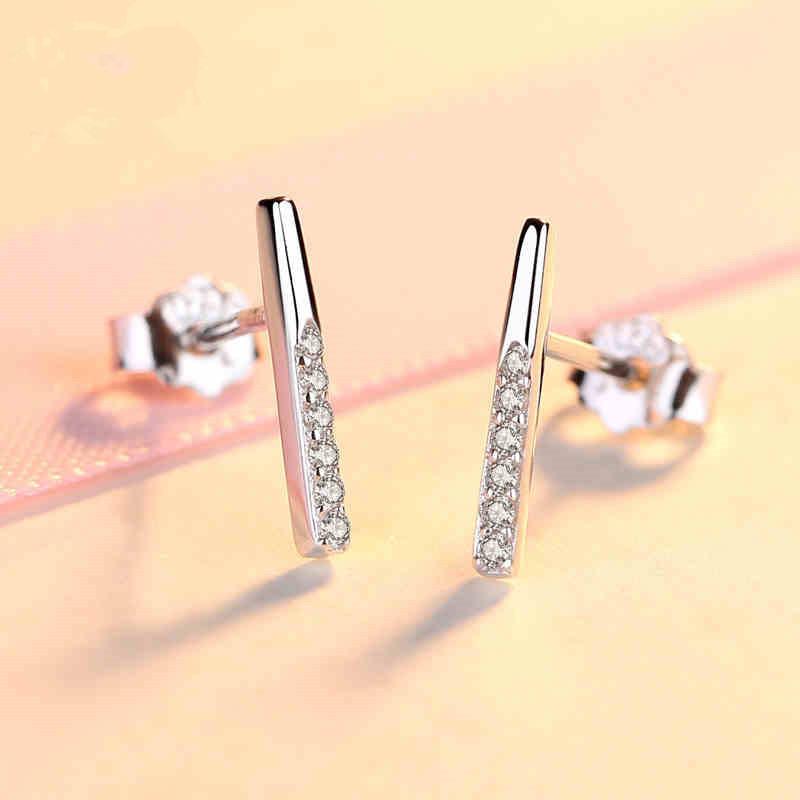 

Stylish And Simple, Personalized Silver Stud Earrings, Women S Micro-Inlaid Temperament, Trendy And High-End Ear Jewelry 925 silver